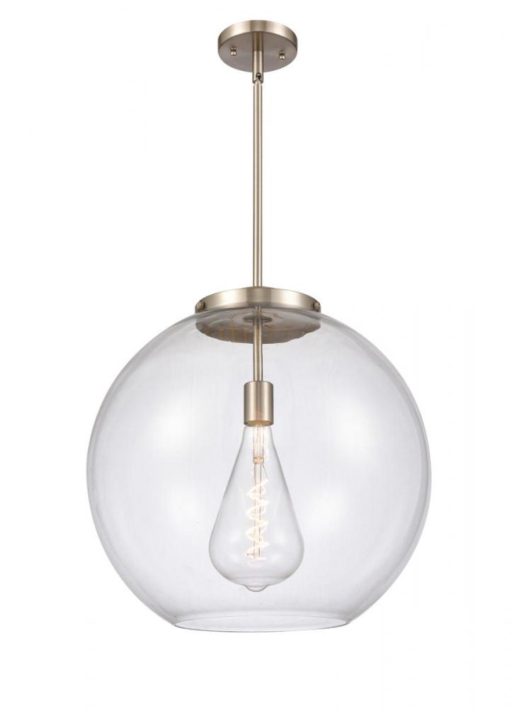 Athens - 1 Light - 18 inch - Brushed Satin Nickel - Stem Hung - Pendant