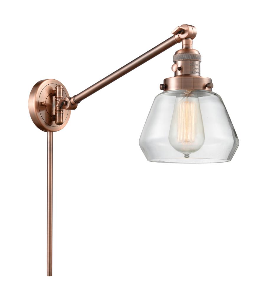 Fulton - 1 Light - 8 inch - Antique Copper - Swing Arm