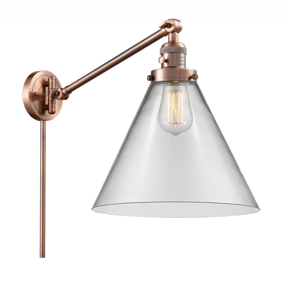 Cone - 1 Light - 12 inch - Antique Copper - Swing Arm