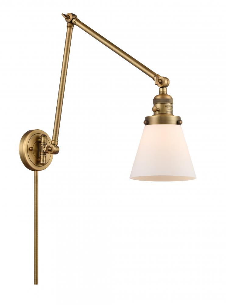 Cone - 1 Light - 8 inch - Brushed Brass - Swing Arm