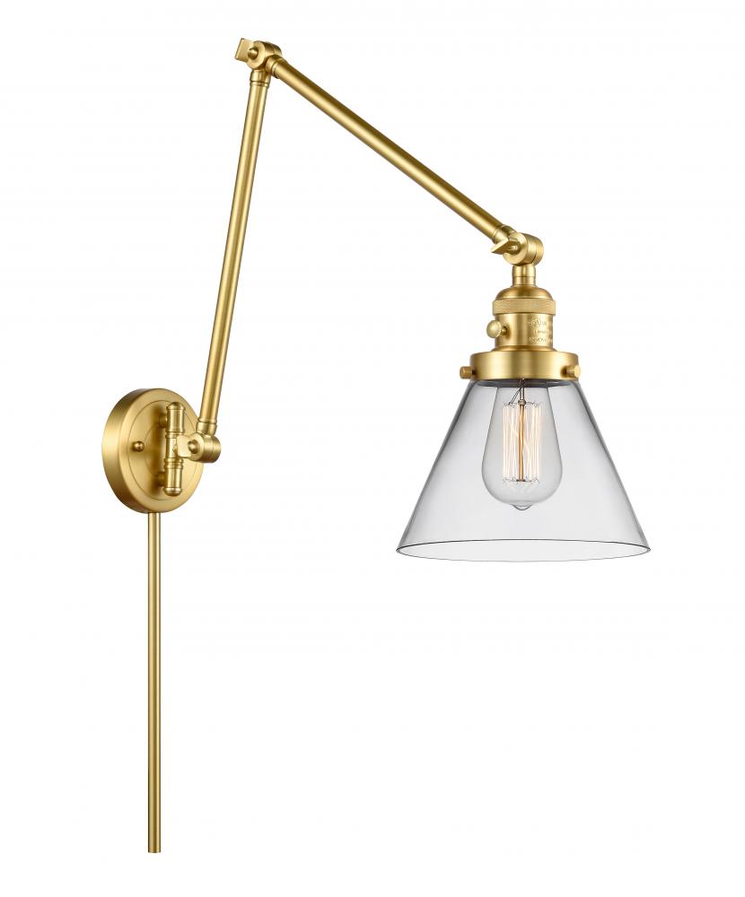 Cone - 1 Light - 8 inch - Satin Gold - Swing Arm