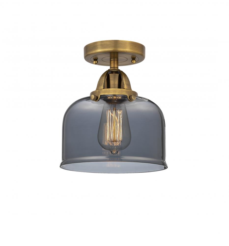 Bell - 1 Light - 8 inch - Brushed Brass - Semi-Flush Mount