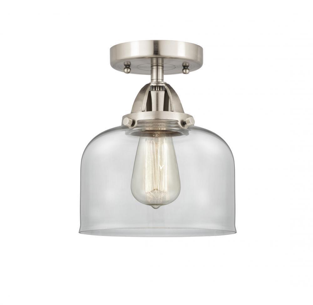 Bell - 1 Light - 8 inch - Brushed Satin Nickel - Semi-Flush Mount