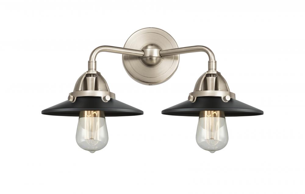 Railroad - 2 Light - 16 inch - Brushed Satin Nickel - Bath Vanity Light