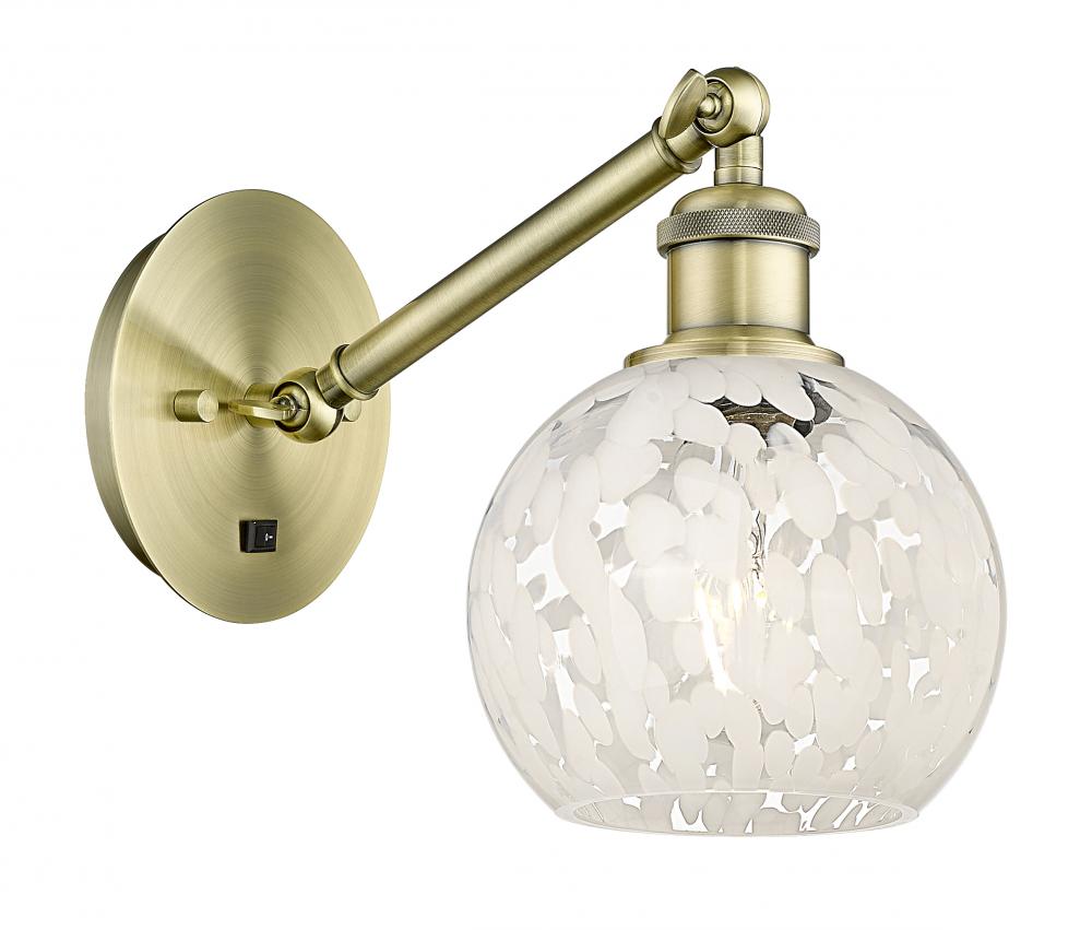 White Mouchette - 1 Light - 6 inch - Satin Gold - Sconce