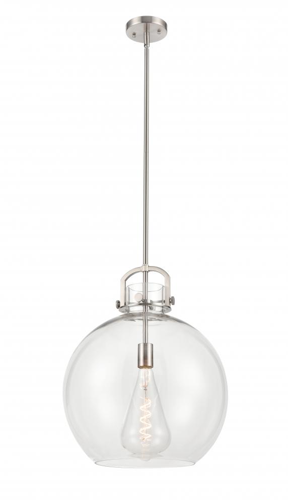 Newton Sphere - 1 Light - 16 inch - Brushed Satin Nickel - Cord hung - Pendant