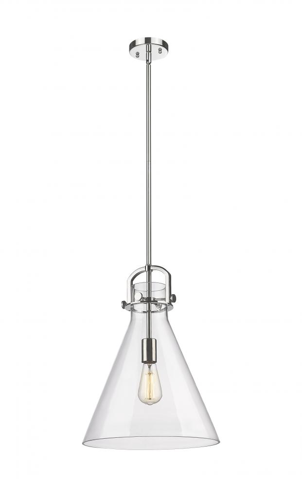 Newton Cone - 1 Light - 14 inch - Polished Nickel - Pendant