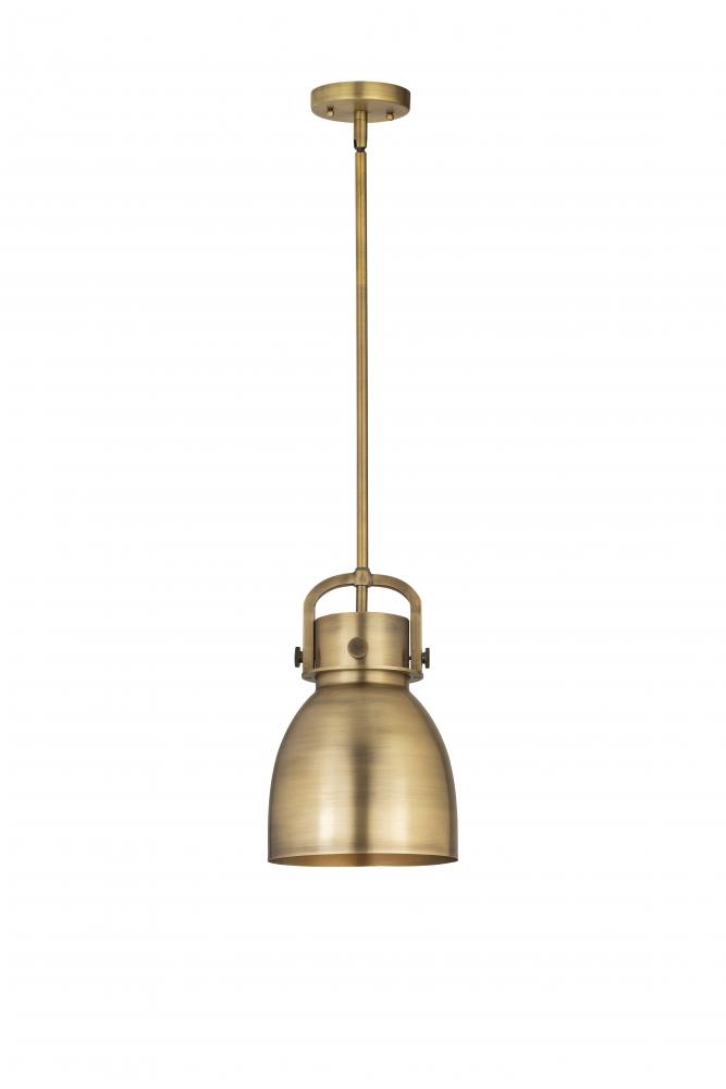 Newton Bell - 1 Light - 8 inch - Brushed Brass - Mini Pendant