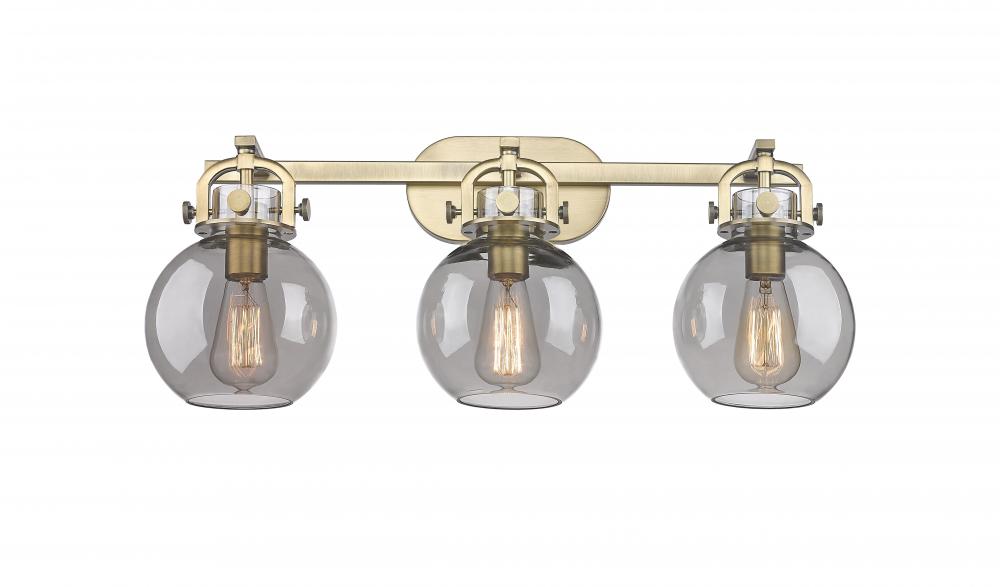 Newton Sphere - 3 Light - 27 inch - Brushed Brass - Bath Vanity Light