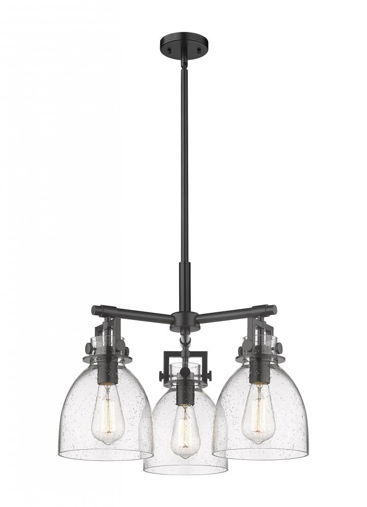 Newton Bell - 3 Light - 21 inch - Matte Black - Pendant