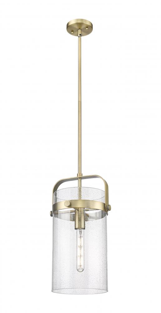 Pilaster - 1 Light - 8 inch Glass - Brushed Brass - Pendant