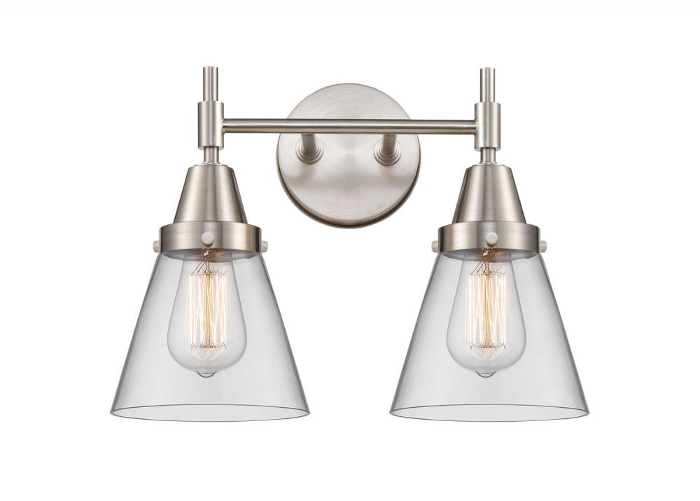 Cone - 2 Light - 15 inch - Satin Nickel - Bath Vanity Light