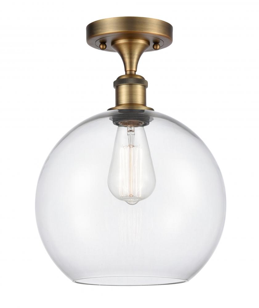 Athens - 1 Light - 10 inch - Brushed Brass - Semi-Flush Mount