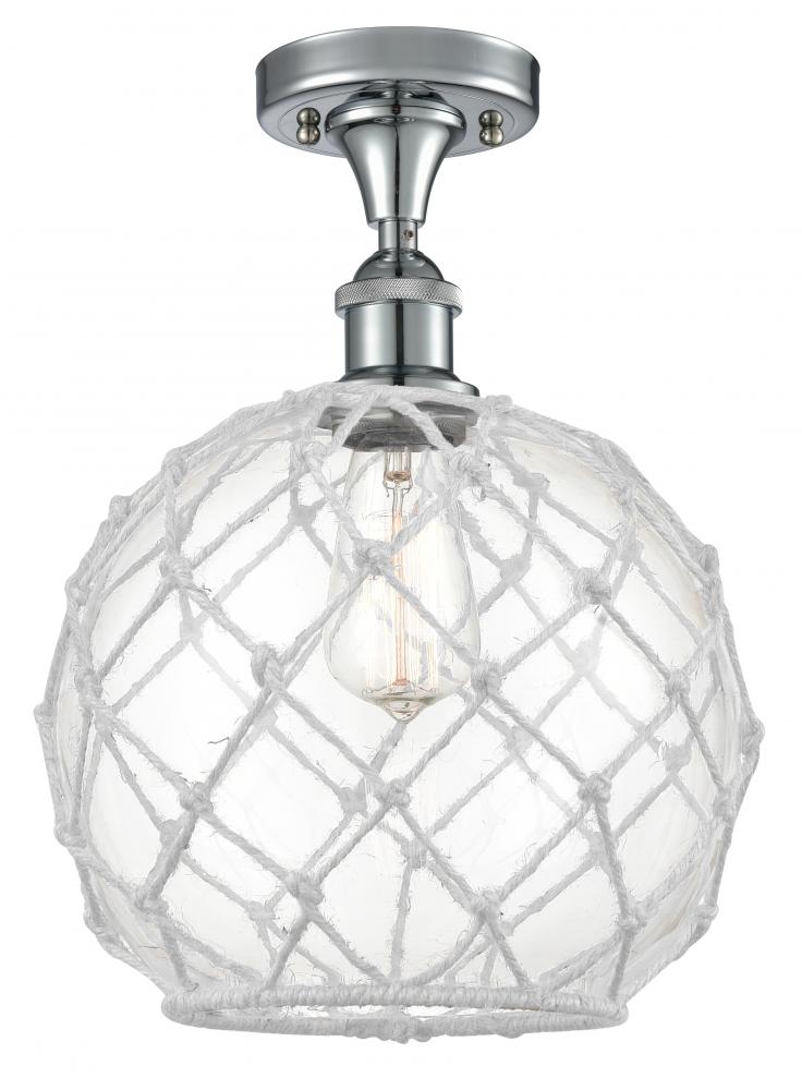 Farmhouse Rope - 1 Light - 10 inch - Polished Chrome - Semi-Flush Mount