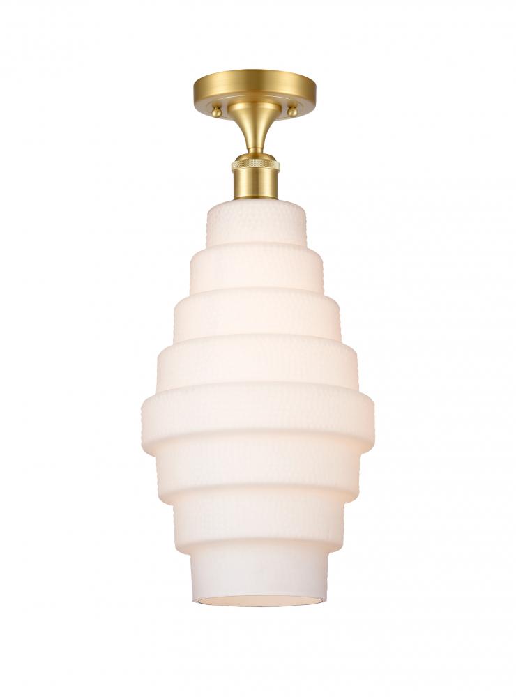 Cascade - 1 Light - 8 inch - Satin Gold - Semi-Flush Mount