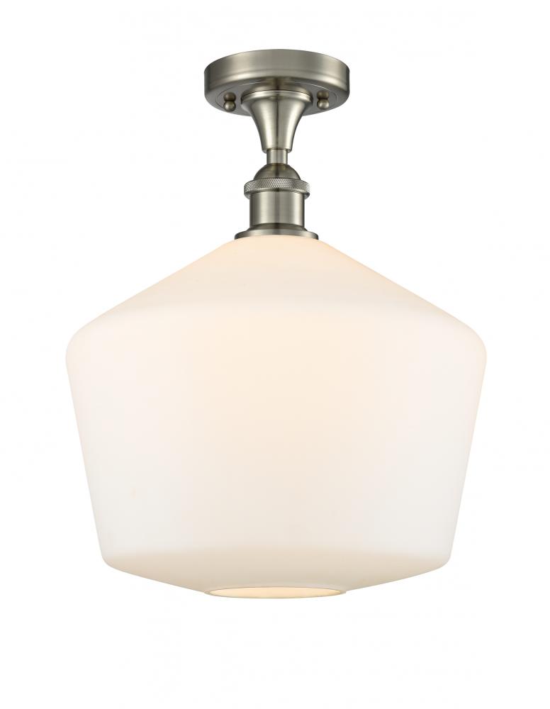 Cindyrella - 1 Light - 12 inch - Brushed Satin Nickel - Semi-Flush Mount