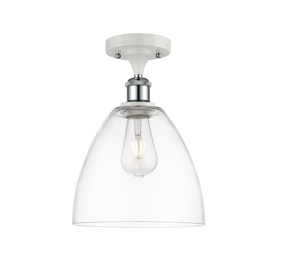 Bristol - 1 Light - 9 inch - White Polished Chrome - Semi-Flush Mount