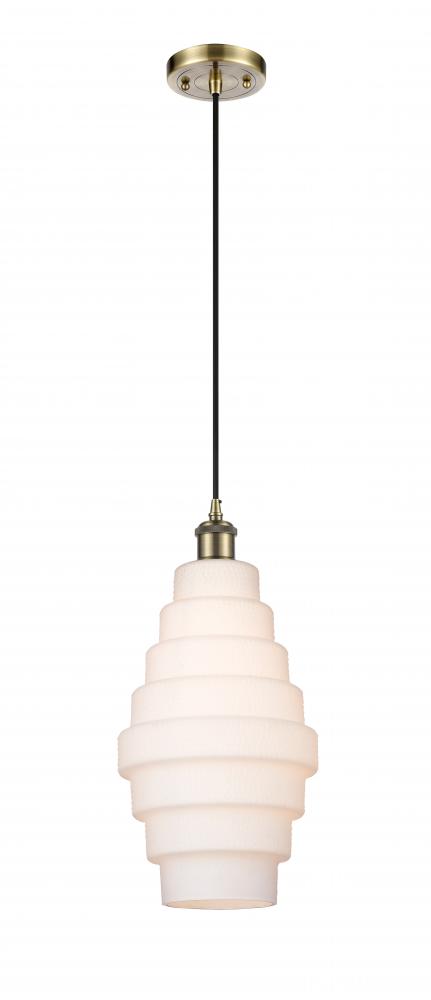 Cascade - 1 Light - 8 inch - Antique Brass - Cord hung - Mini Pendant