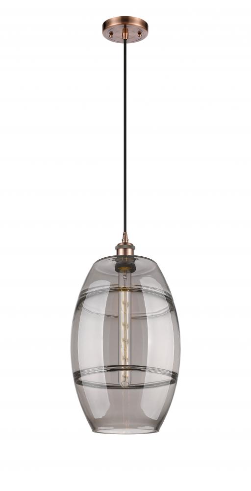 Vaz - 1 Light - 10 inch - Antique Copper - Cord hung - Mini Pendant