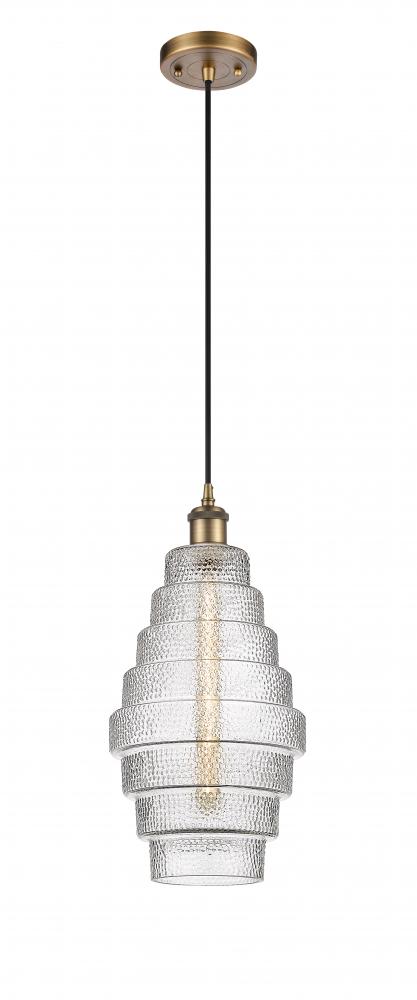 Cascade - 1 Light - 8 inch - Brushed Brass - Cord hung - Mini Pendant