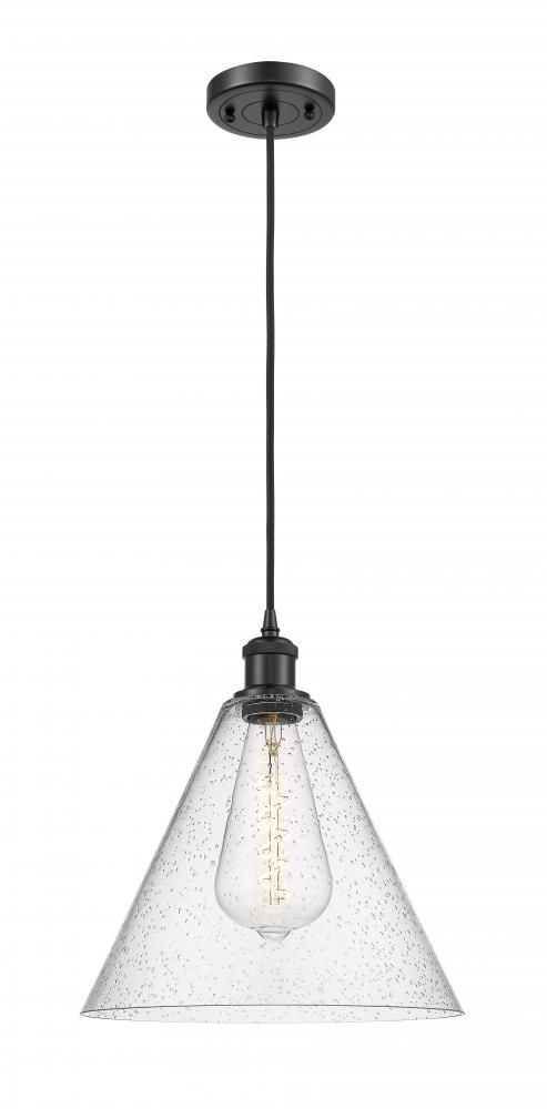 Berkshire - 1 Light - 12 inch - Matte Black - Cord hung - Mini Pendant