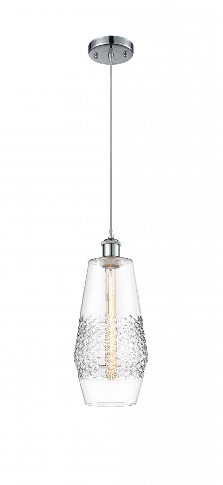 Windham - 1 Light - 7 inch - Polished Chrome - Cord hung - Mini Pendant