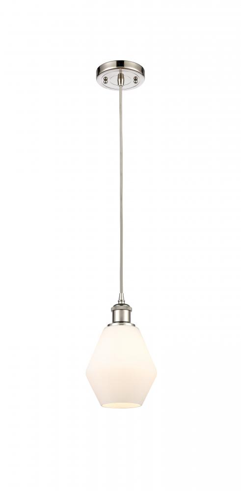 Cindyrella - 1 Light - 6 inch - Polished Nickel - Cord hung - Mini Pendant