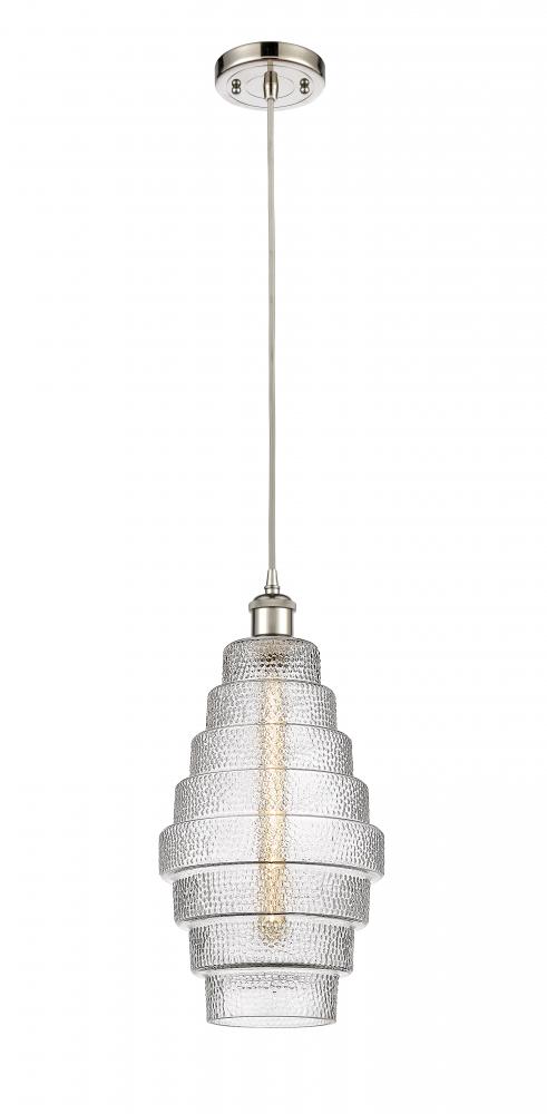 Cascade - 1 Light - 8 inch - Polished Nickel - Cord hung - Mini Pendant