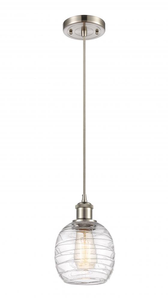 Belfast - 1 Light - 6 inch - Brushed Satin Nickel - Cord hung - Mini Pendant