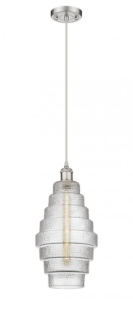 Cascade - 1 Light - 8 inch - Brushed Satin Nickel - Cord hung - Mini Pendant