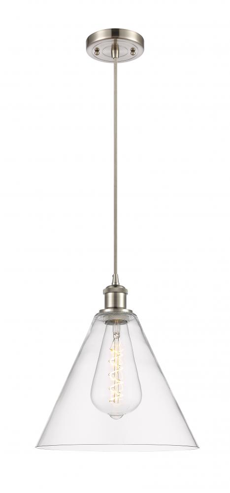 Berkshire - 1 Light - 12 inch - Brushed Satin Nickel - Cord hung - Mini Pendant