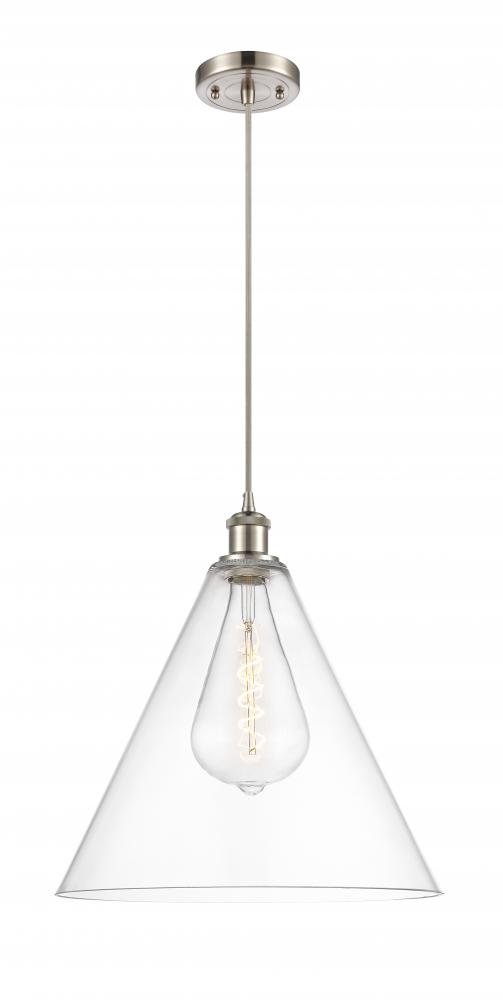 Berkshire - 1 Light - 16 inch - Brushed Satin Nickel - Cord hung - Pendant