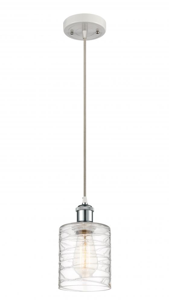 Cobbleskill - 1 Light - 5 inch - White Polished Chrome - Cord hung - Mini Pendant