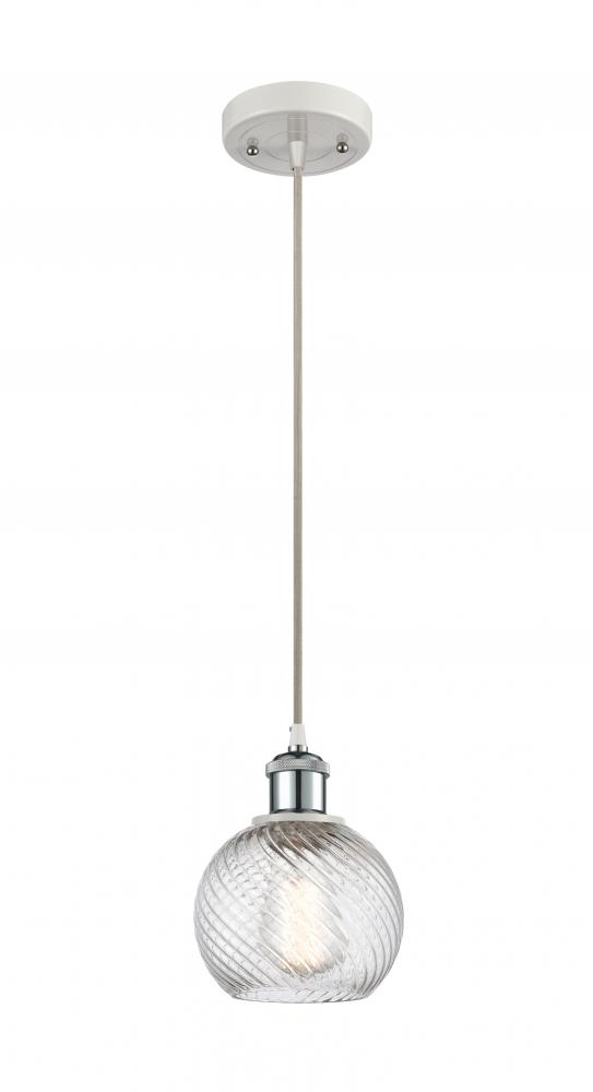 Small Twisted Swirl 1 Light Mini Pendant part of the Ballston Collection