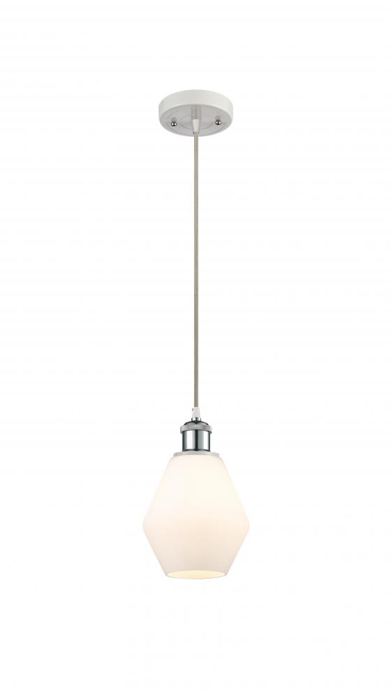 Cindyrella - 1 Light - 6 inch - White Polished Chrome - Cord hung - Mini Pendant