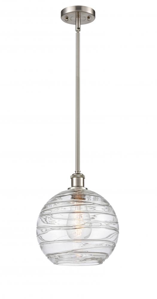 Athens Deco Swirl - 1 Light - 10 inch - Brushed Satin Nickel - Mini Pendant