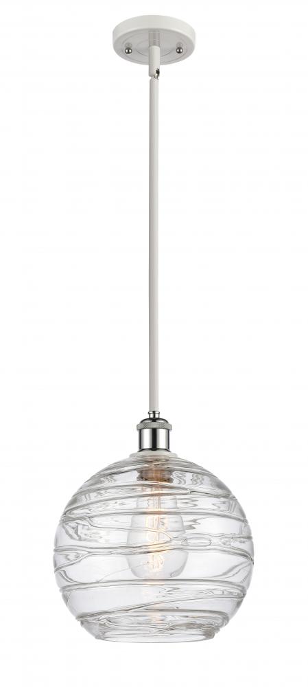 Athens Deco Swirl - 1 Light - 10 inch - White Polished Chrome - Mini Pendant