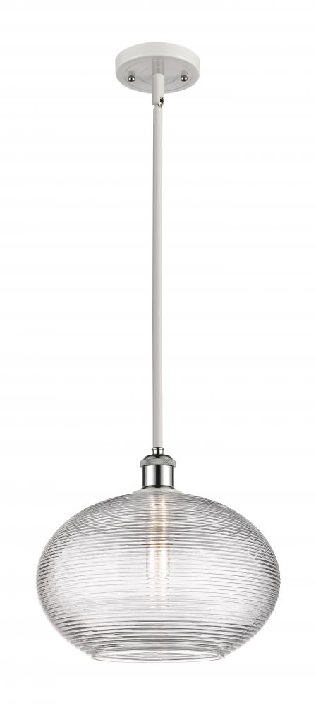 Ithaca - 1 Light - 12 inch - White Polished Chrome - Mini Pendant