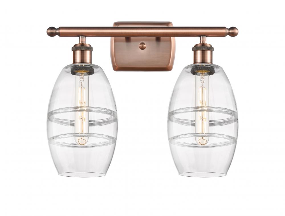 Vaz - 2 Light - 16 inch - Antique Copper - Bath Vanity Light