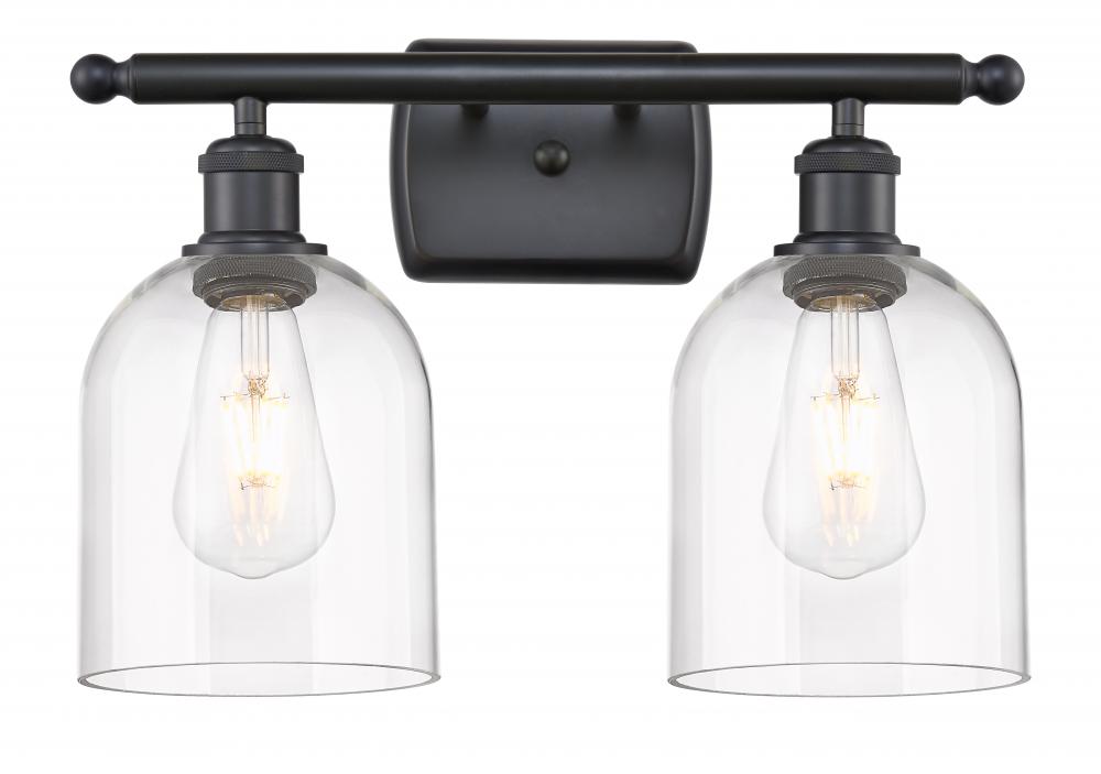 Bella - 2 Light - 16 inch - Matte Black - Bath Vanity Light