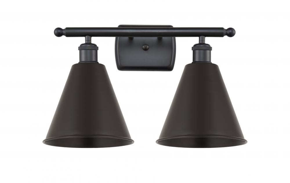 Berkshire - 2 Light - 18 inch - Matte Black - Bath Vanity Light