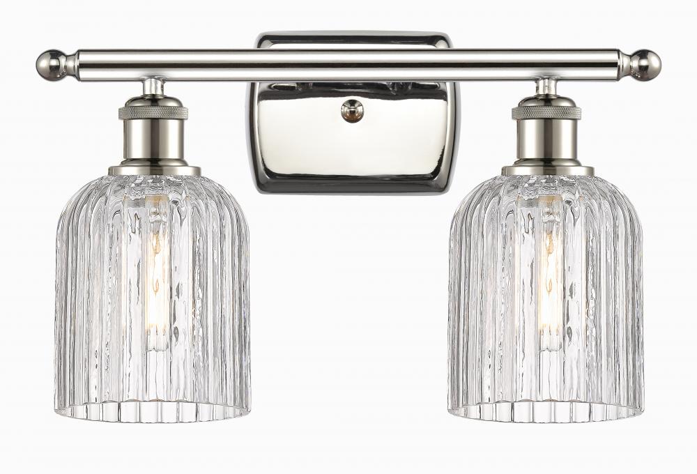 Bridal Veil - 2 Light - 15 inch - Polished Nickel - Bath Vanity Light