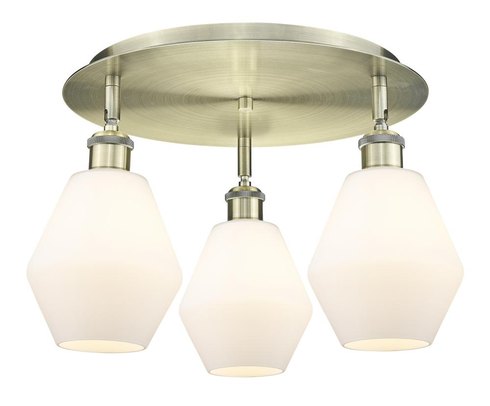 Cindyrella - 3 Light - 18 inch - Antique Brass - Flush Mount