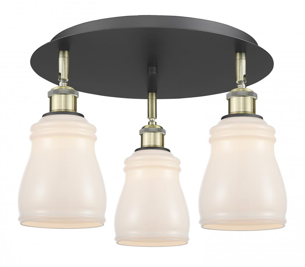 Ellery - 3 Light - 17 inch - Black Antique Brass - Flush Mount