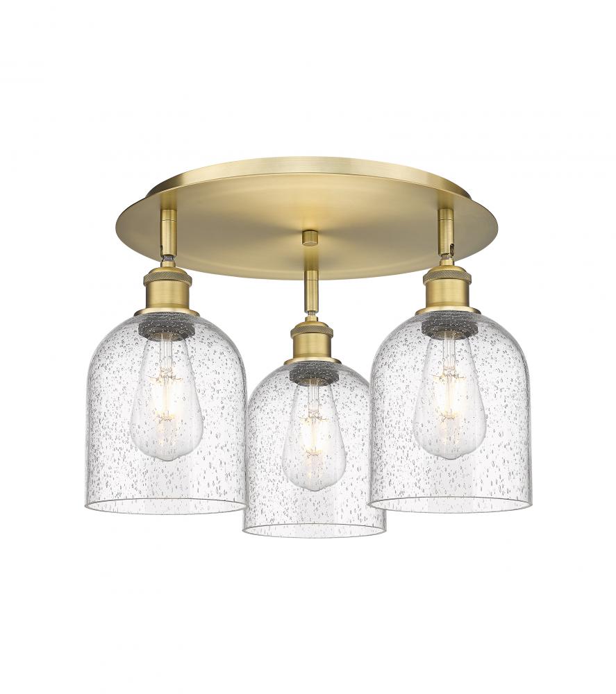 Bella - 3 Light - 17 inch - Brushed Brass - Flush Mount