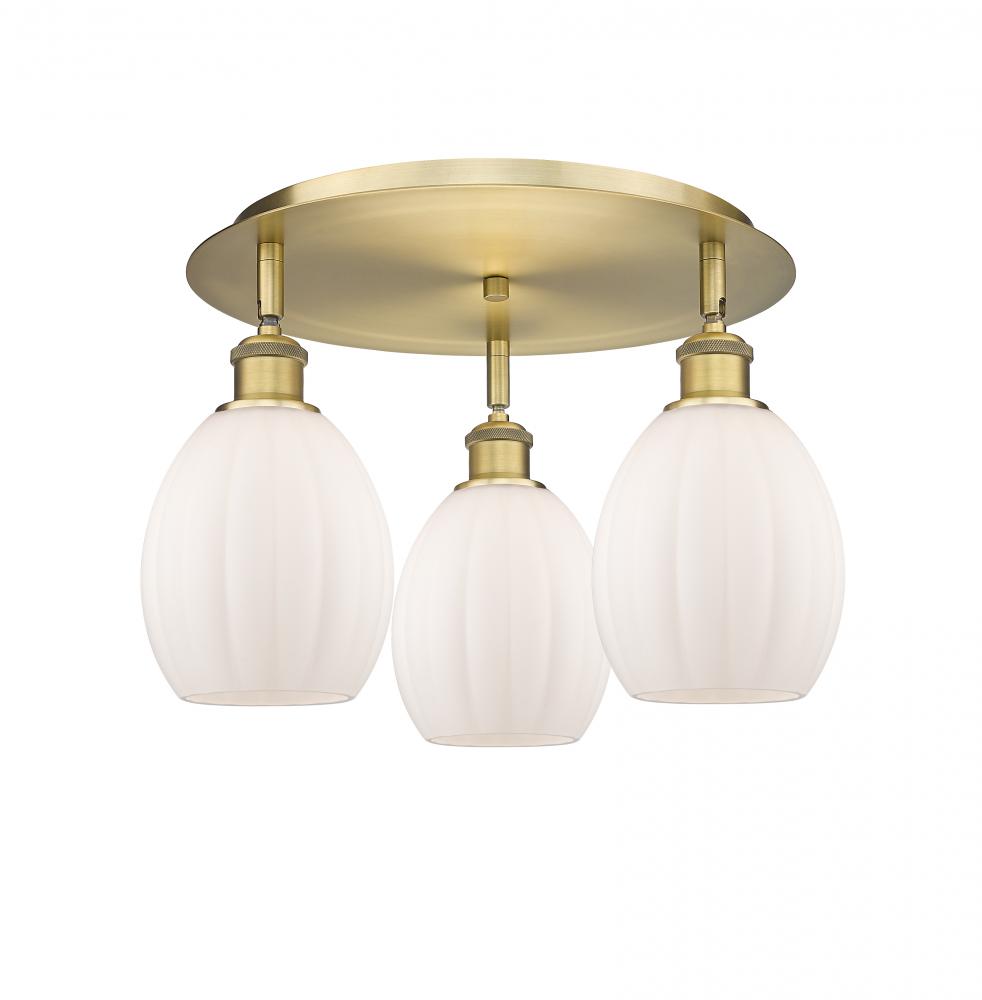 Eaton - 3 Light - 17 inch - Brushed Brass - Flush Mount