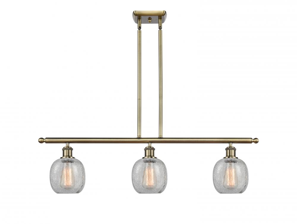 Belfast - 3 Light - 36 inch - Antique Brass - Cord hung - Island Light