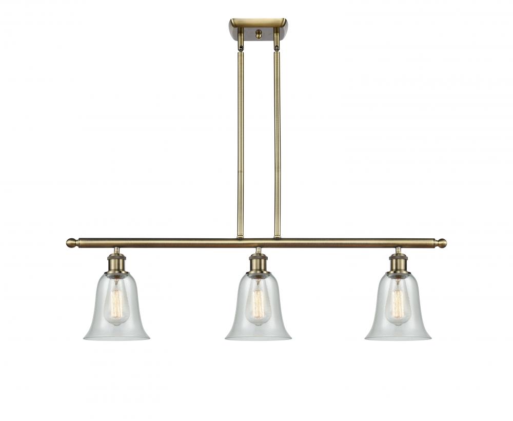 Hanover - 3 Light - 36 inch - Antique Brass - Cord hung - Island Light