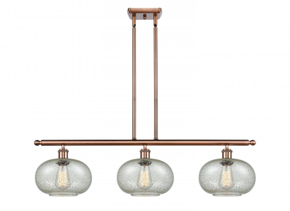 Gorham - 3 Light - 36 inch - Antique Copper - Cord hung - Island Light