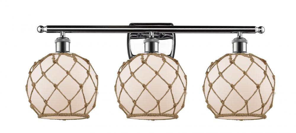 Farmhouse Rope - 3 Light - 28 inch - Polished Chrome - Bath Vanity Light